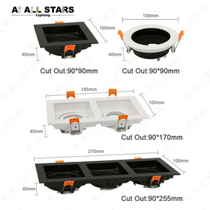 <span class=keywords><strong>Spot</strong></span> lumineux LED carré <span class=keywords><strong>encastrable</strong></span> et réglable, éclairage d'intérieur, luminaire de plafond, angle d'éclairage réglable, G5.3 MR16, GU10 - Product Image 3