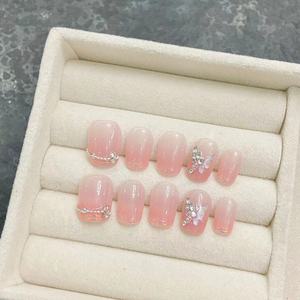 10 Uds corazón Rosa amor uso diario arte de <span class=keywords><strong>uñas</strong></span> ojo de gato acrílico venta al por mayor lujo Prensa en <span class=keywords><strong>uñas</strong></span> artificiales hechas a mano usar <span class=keywords><strong>uñas</strong></span> - Product Image 1