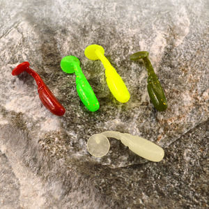 3D Eyes Jig Wobblers esche 0.5g/35mm 12 pz esca di pesca al piombo con esca di pesca morbida a coda forcella esca di gomma artificiale - Product Image 4