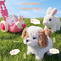 Jouet en peluche électrique pour enfants, lapin et chien, avec fonction de marche, son réaliste et aboiements, en plastique et rembourrage en coton PP