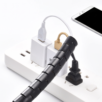 Fundas para Cables de PE de -20°C a 80°C, 8mm DI, 28mm DI, 42mm DI, Cortables a Medida, para Gestión de Cables de Escritorio