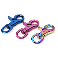 Mousqueton pivotant électroplaqué pour laisse de chien avec verrouillage, anti-emmêlement, en aluminium, pour petits et moyens animaux