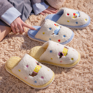 Pantoufles en coton pour femmes avec motif de chien de dessin animé, automne/hiver 2025, nouvelles pantoufles d'intérieur chaudes et antidérapantes - Product Image 4