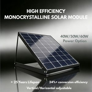พัดลมดูดอากาศพลังงานแสงอาทิตย์ 60W ประสิทธิภาพสูง พร้อมมอเตอร์กันน้ำ IP68 แรงลม 2000+ CFM พัดลมติดผนังสำหรับงานหนัก เหมาะสำหรับโรงเรือนและโรงเก็บของเชิงพาณิชย์ - Product Image 4