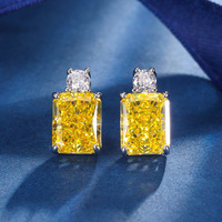 Perhiasan Set Zirkonium Kuning Bertabur Kuningan Berlian Karbon Tinggi Potongan Bunga Es Baru Musim Gugur/Dingin 10*12-8*10 Hadiah Pernikahan