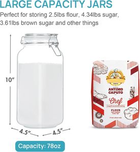 Bán buôn 78 <span class=keywords><strong>oz</strong></span> kính vuông <span class=keywords><strong>Mason</strong></span> lọ với khó<span class=keywords><strong>a</strong></span> nắp đ<span class=keywords><strong>a</strong></span> chức năng thiết kế cho sự tươi mát bảo quản trong cổ điển nhà bếp sử dụng - Product Image 3