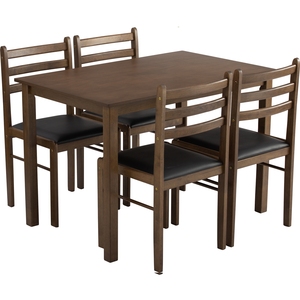Elegant Cocoa Colour WALD Dining Set 1+4 Modern 5-Piece Dining <b>Table</b> with Upholstered Chairs for Contemporary Home Dining Room - Product Image 2