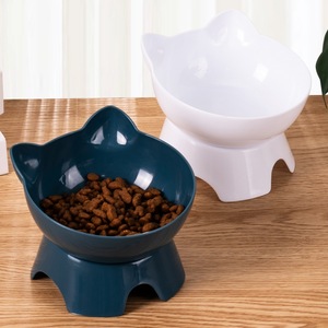 Gamelle surélevée pour chat avec oreilles de chat, à ouverture inclinée et support cervical - Product Image 1