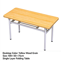 Table de formation pliante rectangulaire en placage mélaminé avec structure en fer, réglable et peu encombrante, idéale pour bureau et salle de réunion