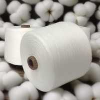 Fil de polyester 32S effet coton, doux au toucher, haute ténacité, blanchi, pour tricotage, tissage et couture de t-shirts
