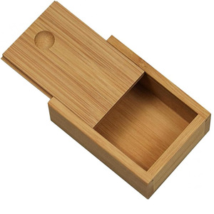 Caja de almacenamiento de bambú rectangular con tapa extraíble, organizador de escritorio, caja de madera para artículos pequeños - Product Image 1