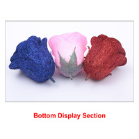 Têtes de fleurs en cristal or rose pailleté - Enchanteresse bleue Bouquet de la Saint-Valentin Matériaux de bricolage