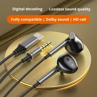 Écouteurs filaires Type C semi intra-auriculaires avec réduction de bruit ENC, étanches IPX4, casque stéréo, accessoire numérique en gros