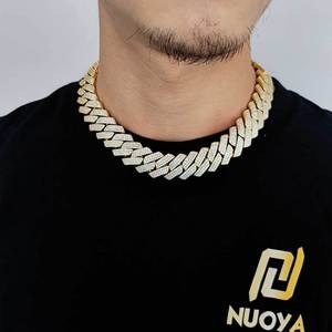 Toptan 20mm zirkon elmas küba zincir Hip Hop kolye takı erkekler için tam elmas kolye - Product Image 6