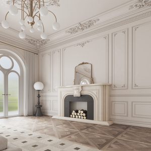 Moulures <span class=keywords><strong>de</strong></span> meubles en polyuréthane durables, sculptées en forme <span class=keywords><strong>de</strong></span> fleurs, décoratives, intérieures, plates, <span class=keywords><strong>pour</strong></span> villa, hôtel - Product Image 6