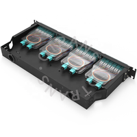 Panel Patch serat optik MPO inti 1U 96 kustom dengan tipe Hybrid fotolistrik semprotan elektrostatis untuk FTTH