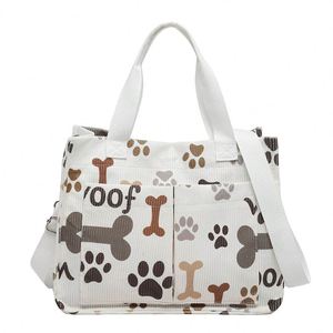Wholesale New Cute Pattern Corduroy Ladies Tote Bag Multi Pockets Detachable Strap Daily Shopping Crossbody <b>Handbag</b> - Product Image 6