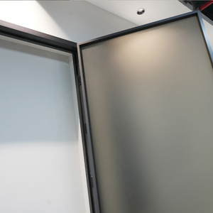 <span class=keywords><strong>Porte</strong></span> de salle de bain insonorisée à cadre en aluminium minimaliste, sur mesure, gris mat, à battants, pour maison moderne - Product Image 4