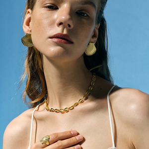 Pendientes de Acero Inoxidable Resistentes al Agua J&D para Playa, Verano, con Diseño de Concha, Estrella de Mar, Borla y Perla, Bañados en Oro de 18K - Product Image 4