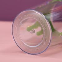 Mug de voyage réutilisable en plastique sans BPA avec paille, double paroi, anti-fuite, pour jus et boissons froides, 450 ml, pour filles Kawaii