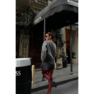 Chemisier en cachemire brodé vintage à fermeture éclair, motif à carreaux et uni, logo personnalisé, taille XL, pour les saisons printemps, été et automne - Product Image 1