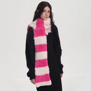 Femmes Dames Chaud Épais Hiver Peluche Fuzzy Noir <span class=keywords><strong>Blanc</strong></span> Couleur Blocage Rayé Fausse Fourrure Echarpe Capuche Motif Patchwork Fourrure <span class=keywords><strong>Snood</strong></span> - Product Image 2