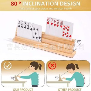 Wooden <b>Playing</b> <b>Card</b> Holder 3 Layer Desktop Hands Free Game Accessory - Product Image 5