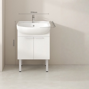 New big belly basin smart bathroom cabinet ceramic integrated basin wash basin cabinet balcony cabinet - Product Image 2