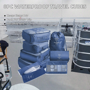 Cubos de Embalaje de Equipaje Plegables de 8 Piezas con Logotipo Personalizado, Duraderos, Impermeables, Ligeros y Modernos, Bolsas de Almacenamiento de Viaje para Ropa y Zapatos - Product Image 2
