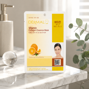 Masque facial en tissu à l'essence de collagène et vitamines 23g – Éclaircissant, raffermissant, affinant - Product Image 5