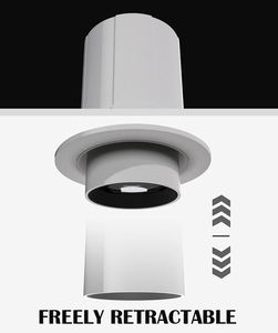 Projecteur encastré orientable et extensible AC220V, cylindre en aluminium, projecteur rétractable, 10W 12W, projecteurs LED encastrés réglables - Product Image 5
