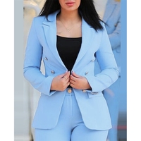 Ensemble pantalon slim et blazer pour femme ZHEZHE Manufacturers' Fashion, tenue de bureau professionnelle, costume formel