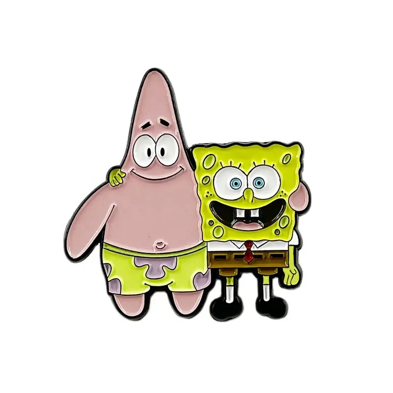 Grosir Spongebob Pie bintang besar bros kartun logam untuk hidup teman terbaik lucu ransel dekorasi lencana pin logam