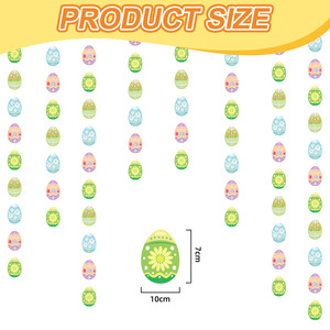 Adornos Colgantes de Papel con Forma de Huevo de Pascua DAMAI para Decoración de Interiores, Fiestas y Hogar, Juego de 80 cm de Largo - Product Image 3
