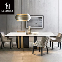 Ensemble de table de luxe avec dessus en marbre ensemble de table à manger 8 chaises meubles de salle à manger