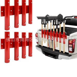 Support de pelle robuste à 8 trous, rouge, à fixer au mur pour camion, avec vis papillon et support de fixation - Product Image 1