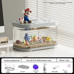 Transparante plastic viskom <span class=keywords><strong>aquarium</strong></span> micro landschap decoratieve bak voor kantoor schildpad vis huisdierbenodigdheden grensoverschrijdend - Product Image 6