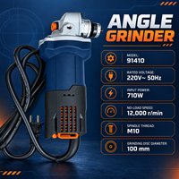 Meuleuse d'angle professionnelle OEM ODM 710W 12000 tr/min pour le meulage et la découpe des métaux, disque de 100 mm, broche M10, design compact