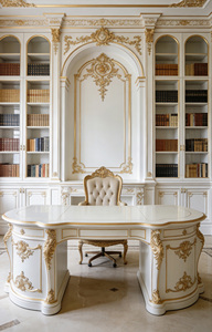 French Palace-Style Corner Wall <strong>Bookcase</strong> <strong>Solid</strong> <strong>Wood</strong> Carved Extra Large Open Storage Background Cabinet Villa Study Furniture - Product Image 5