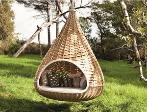 ที่นอนชิงช้าเฟอร์นิเจอร์กลางแจ้งแบบสบายๆ,หลังคาหวายรูปนกหวายสำหรับสวน - Product Image 4