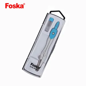 Foska Hot Selling Student Stationary School Simple Colored Metal Drawing Utensils Geometric Style Drawing Compass Set