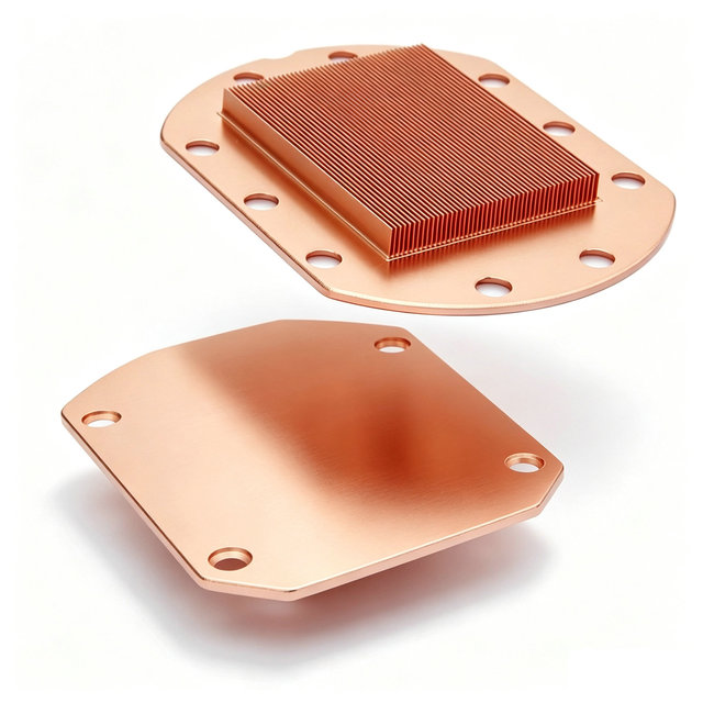 OEM Pure Copper Skived Fin Heatsink Cold Plate CNC Precision Machining Vacuum Brazed Heat Sink for Server GPU IGBT Laser Module