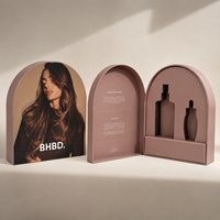 Boîte d'emballage pour huiles essentielles en forme d'arche avec intérieur et insert produit personnalisés pour coffrets cadeaux haut de gamme