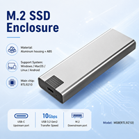 Boîtier externe portable pour SSD NVMe M.2 sans outil, USB 3.2 Gen2 10 Gbit/s, en aluminium, compatible 2230/2242/2260/2280, 8 To, multi-OS