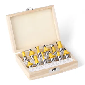 12 stück 1/2" schangfräse bit hölzerne box sets schneiden ende mühle gerade kanten fräse bit mit abgerundeten ecken