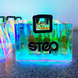 Sac fourre-tout en plastique <span class=keywords><strong>de</strong></span> style moderne avec logo personnalisé pour porte-<span class=keywords><strong>bouteille</strong></span> <span class=keywords><strong>de</strong></span> champagne, <span class=keywords><strong>de</strong></span> <span class=keywords><strong>bière</strong></span>, <span class=keywords><strong>de</strong></span> cola et <span class=keywords><strong>de</strong></span> LED pour fête en plein air, discothèque, bar - Product Image 1