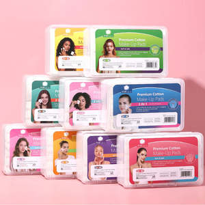 UUKKG OEM Tampons de coton carrés jetables pour le visage, lingettes démaquillantes, 3 couches, tampons de coton sandwich cosmétiques U01-U09 - Product Image 1