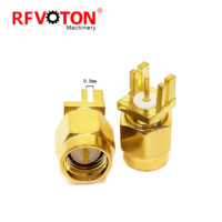 Conector Coaxial RF Redondo de 0.9mm con Contacto Redondo, Receptáculo Jack Macho Chapado en Oro para PCB - Convertidor