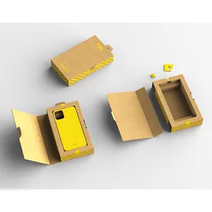 Nieuw Creatief Ontwerp Mobiele Gamer Gsm-Verpakkingsdoos Golfkartonnen Kraft Opvouwbare Telefoonhoes Verpakkingsdozen