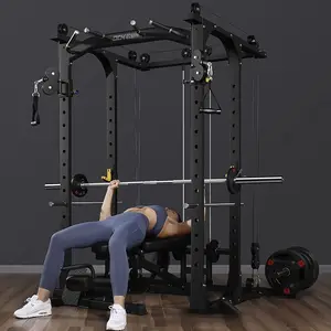 Profesyonel ev için spor salonu ekipmanları Squat çerçevesi egzersiz kablosu egzersiz makinesi spor güç kafes çok fonksiyonlu Smith makinesi
